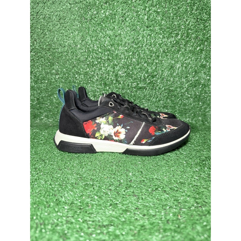 Ted Baker London Womens 6.5 US 36.5 EU Floral Black Casual Shoes Luxury Sneakers